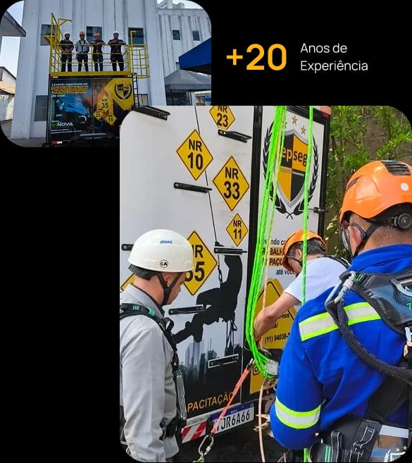 Equipe em treinamento de segurança